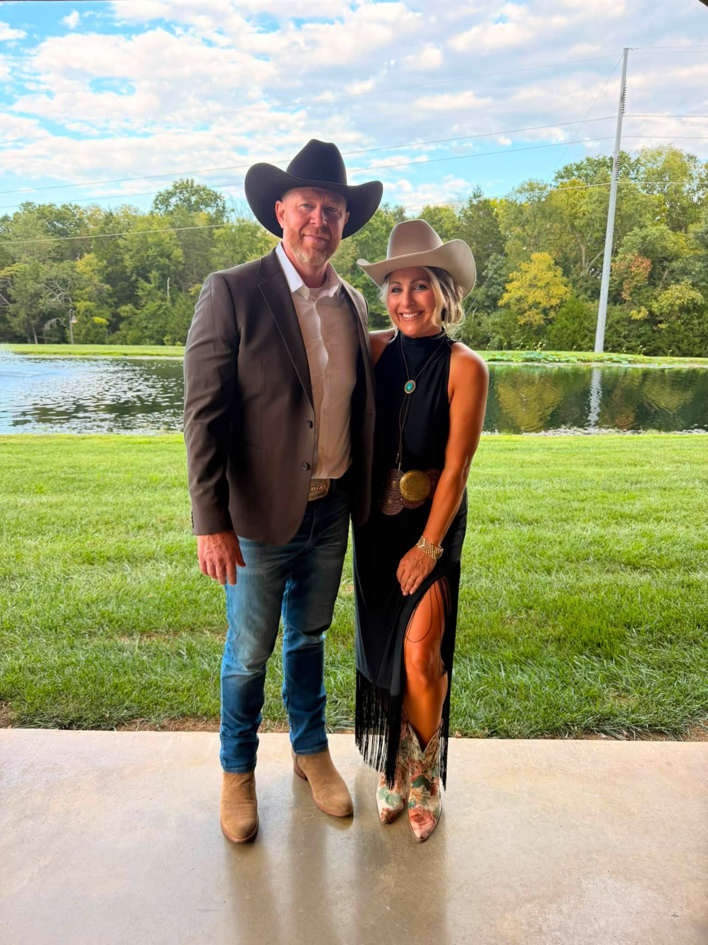 Michael and his wife together outdoors